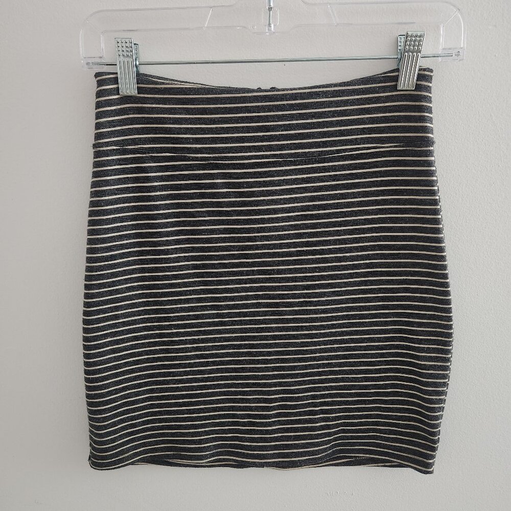 BDG Skirt Pencil Mini Short Stripe Women Zip Stretch Cute Sexy Bodycon Small
